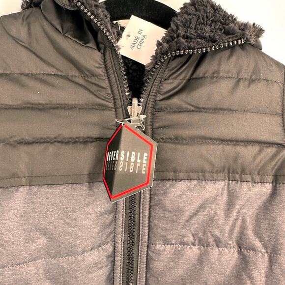 Swiss Alps Boys Reversible Hooded Jacket Grey & Black Zip Up NWT Size Small (8) - Picture 5 of 9